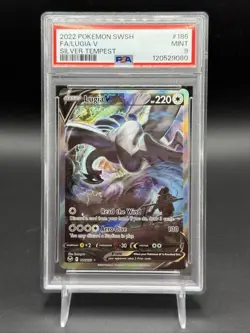 2022 Pokemon SWSH FA Lugia V Silver Tempest #186 PSA 9 MINT - Image 1