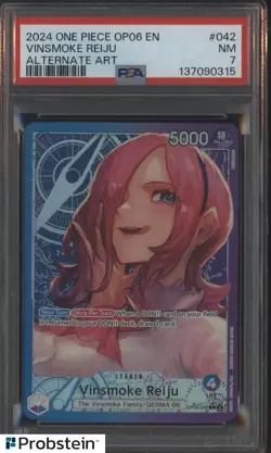 2024 One Piece OP06 EN Alternate Art #042 Vinsmoke Reiju PSA 7 NM - Image 1