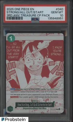 #2 2025 One Piece EN 3rd Anniversary Treasure CP Pack Strong/All Out/Star PSA 10 - Image 1