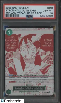 #3 2025 One Piece EN 3rd Anniversary Treasure CP Pack Strong/All Out/Star PSA 10 - Image 1