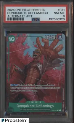 2024 One Piece PRB01 EN Alternate Art #031 Donquixote Doflamingo PSA 8 - Image 1