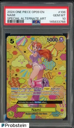 2024 One Piece OP-09 JPN Nami SP Special Alternate Art #106 PSA 10 GEM MINT - Image 1