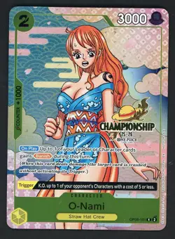 One Piece TCG O-Nami Nami OP06-101 25-26 Championship Promo - Image 1