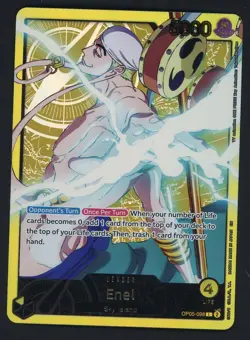 One Piece Card Game Enel OP05-098 L Leader Parallel Gold Text - Image 1