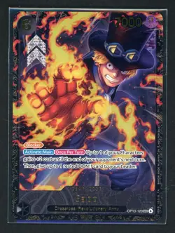 2025 ONE PIECE OP13 #120 SABO STORE TREASURE CUP CHAMPION PROMO SEALED - Image 1