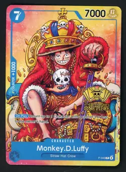Monkey.D.Luffy (2nd Anniversary Stamped) P-043 One Piece Promo Non Foil - Image 1