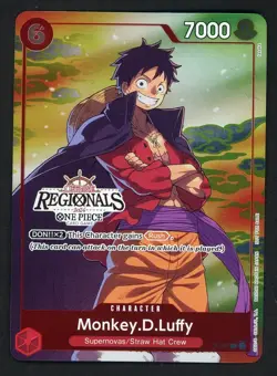 Monkey D Luffy 001 Offline Regional 2024 Vol. 1 Finalist One Piece Promo P-001 - Image 1