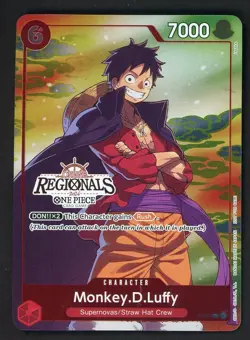Monkey D Luffy 001 Offline Regional 2024 Vol. 1 Finalist One Piece Promo P-001 - Image 1