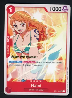 One Piece Nami ST01-007 Pre-Errata Starter Deck 1: Straw Hat Crew Regular - Image 1