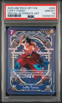 2025 One Piece OP11 EN Luffy Tarou Special Alternate Art #005 PSA 10 GEM MINT - Image 1