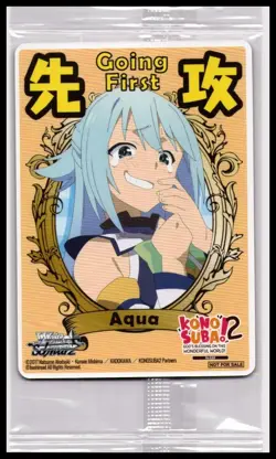 Weiss Schwarz Konosuba Re:Edit Aqua Going First Turn Marker | Factory Sealed NM/ - Image 1