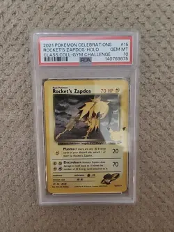 Pokemon Celebrations Team Rockets Zapdos Holo Foil Card 15/132 Psa 10 - Image 1