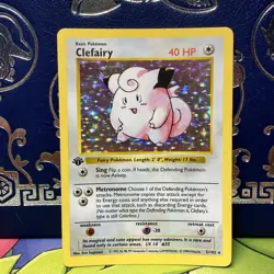 1st Edition Clefairy 5/102 Base Set Holo Rare Pokemon Card 1999 LP - Image 1