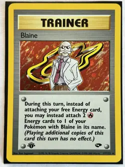 1st Edition Blaine Trainer Gym Challenge 17/132 Holo Pokemon Card TCG - Image 2