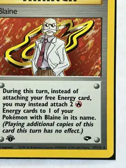 1st Edition Blaine Trainer Gym Challenge 17/132 Holo Pokemon Card TCG - Image 5