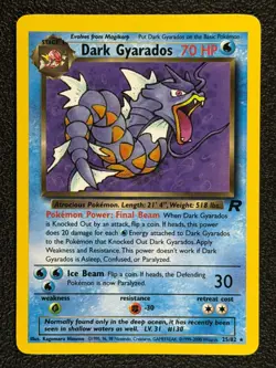 DARK GYARADOS 25/82 Base Set Team Rocket Rare Stage 1 Pokemon Card 2000 NM - Image 1
