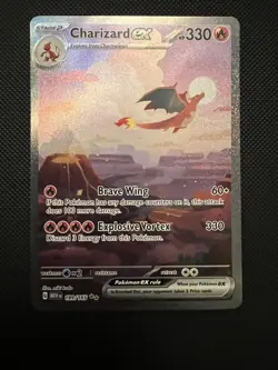 Pokemon TCG Charizard EX Scarlet & Violet 151 Card 199/165 English Edition - Image 1