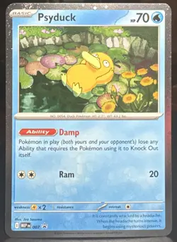 Pokemon TCG Psyduck 007 Me: Mega Evolution Black Star Promo Holo Card - Image 1