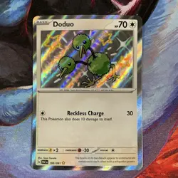 Pokemon Doduo SV: Paldean Fates 199/091 Shiny Rare Holo Basic 70 HP Card - Image 1