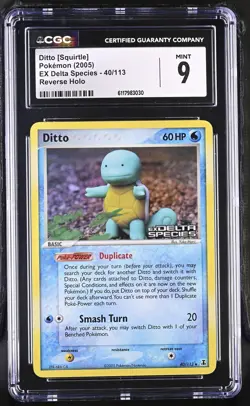 CGC 9 Ditto [Squirtle] EX Delta Species 40/113 Reverse Holo Stamped Pokemon Card - Image 1