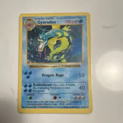Pokemon TCG Shadowless Gyarados Base Set 6/102 100 HP Holo Rare English Card - Image 1