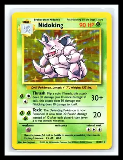 💥 NIDOKING HOLO Rare # 11/102 | BASE SET | Pokemon 1999 TCG Vintage Card - Image 1