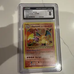 Pokemon TCG Charizard Evolutions Reverse Holo Ultra Rare Card 11/108 CGC Mint 8 - Image 2