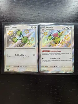 Shiny Doduo and Dodrio 199/91 - 200/91 LP+ Paldean Fates Pokemon Cards - Image 1