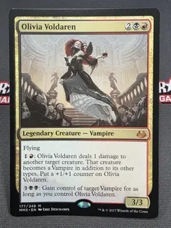 MTG Olivia Voldaren- DAMAGED -Modern Masters 2017 Magic the Gathering Card #177 - Image 1