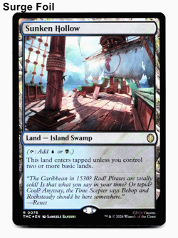 Sunken Hollow (Surge Foil) 0076 - TMC Teenage Mutant Ninja Turtles TMNT MTG NM - Image 1