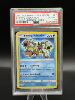 2017 Pokemon S&M Shining Legends #27 Shining Volcanion Holo PSA 10 Gem Mint - Image 1