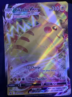 (GIANT) Pokemon**Pikachu Vmax** Black Star Promo SWSH286 - Full Art Rare Holo - Image 1