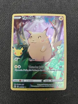 Pokemon Pikachu Holo Rare Full Art Celebrations 005/025 60 HP Basic Card - Image 1