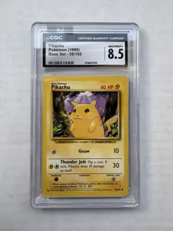 Pikachu *CGC 8.5* Base Set* Yellow Cheeks *58/102* 1999 *Vintage* Pokemon - Image 1