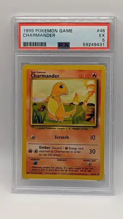 1999 Pokemon Base Set Charmander 46/102 PSA 5! - Image 1