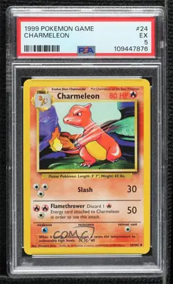 Charmeleon Pokemon Base Set PSA 5 1999 - Image 1