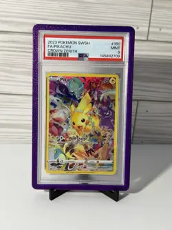 2023 POKEMON SWORD & SHIELD CROWN ZENITH #160 FULL ART/PIKACHU PSA 9 - Image 1