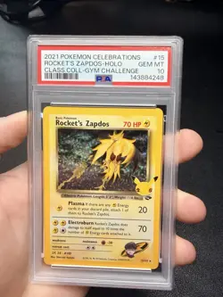 2021 POKEMON CELEBRATIONS CLASSIC COLL #15 ROCKET'S ZAPDOS-HOLO PSA 10 Gem Mint - Image 1