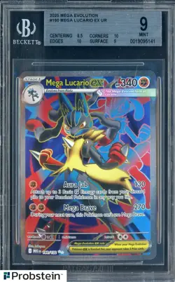 2025 Pokemon Mega Evolution #160 Mega Lucario Ex UR BGS 9 MINT - Image 1