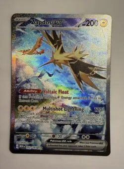 Pokemon Zapdos ex 202/165 Scarlet & Violet 151 Special Illustration Rare Holo - Image 1