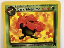 Vintage 2000 Pokemon TCG Team Rocket DARK VILEPLUME Rare 30/82 LP-MP Eng, Unltd - Image 2