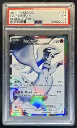 2011 Pokemon Black & White Reshiram #113/114 PSA 7 - Image 1