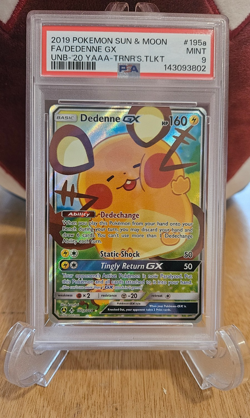 PSA 9 Dedenne GX 195a/214 Graded Pokemon Card - Image 1