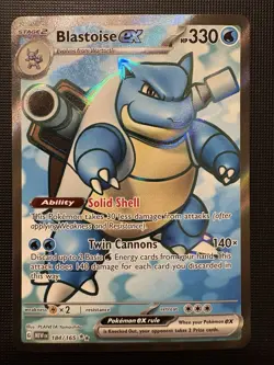2023 Pokemon Scarlet & Violet Mew 151 Blastoise EX 184/165 ULTRA RARE FULL ART! - Image 1