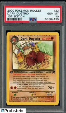 2000 Pokemon Rocket 1st Edition #23 Dark Dugtrio PSA 10 GEM MINT - Image 1