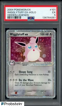 2004 Pokemon Ex Hidden Legends #101 Wigglytuff Ex Holo PSA 5 EX - Image 1