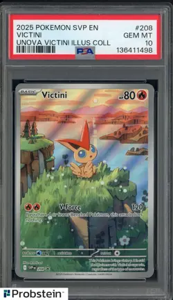2025 Pokemon SVP EN Unova Victini Illustration Collection #208 Victini PSA 10 - Image 1
