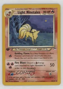 Light Ninetales 1st Ed. Pokemon Neo Destiny #50 2002 - Image 1