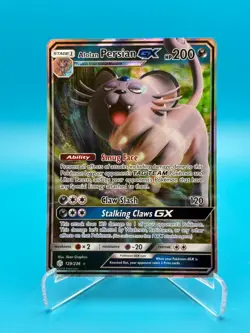Pokemon TCG Sun & Moon Cosmic Eclipse - Alolan Persian GX 129/236 - NM - Image 1
