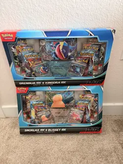 Pokemon TCG Sealed Lot – Snorlax ex & Greninja ex Special Collection Boxes - Image 1